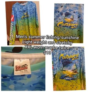 Men's Blue Fishing Swim Shirt